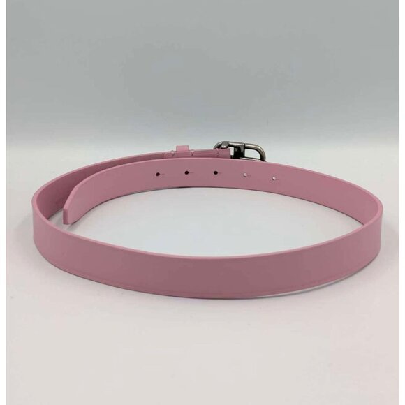 Balenciaga Natural Calfskin BB Buckle Thin Belt Pink 75cm 581690
